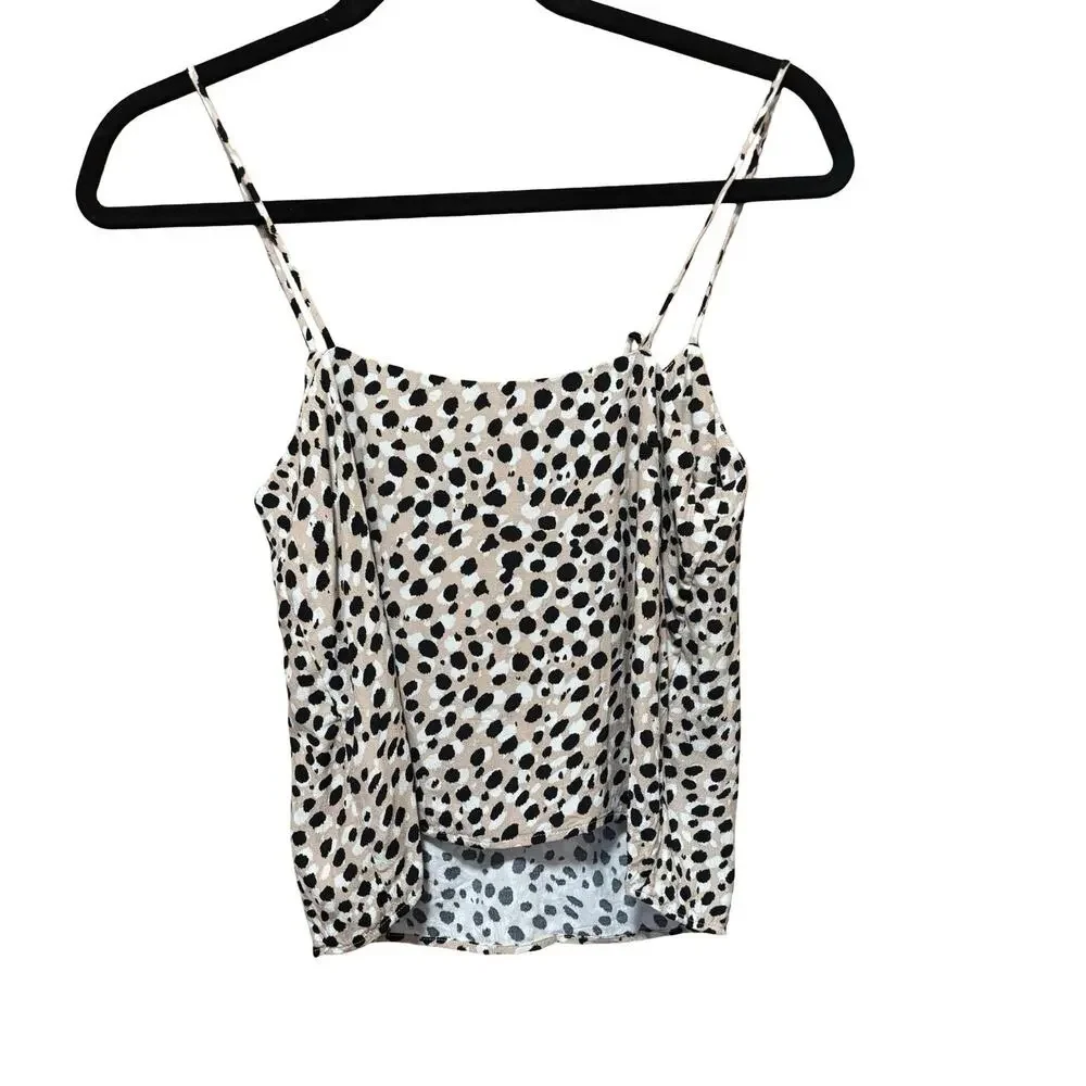 & Other Stories Leopard Print Spaghetti Strap Tank | Size 4